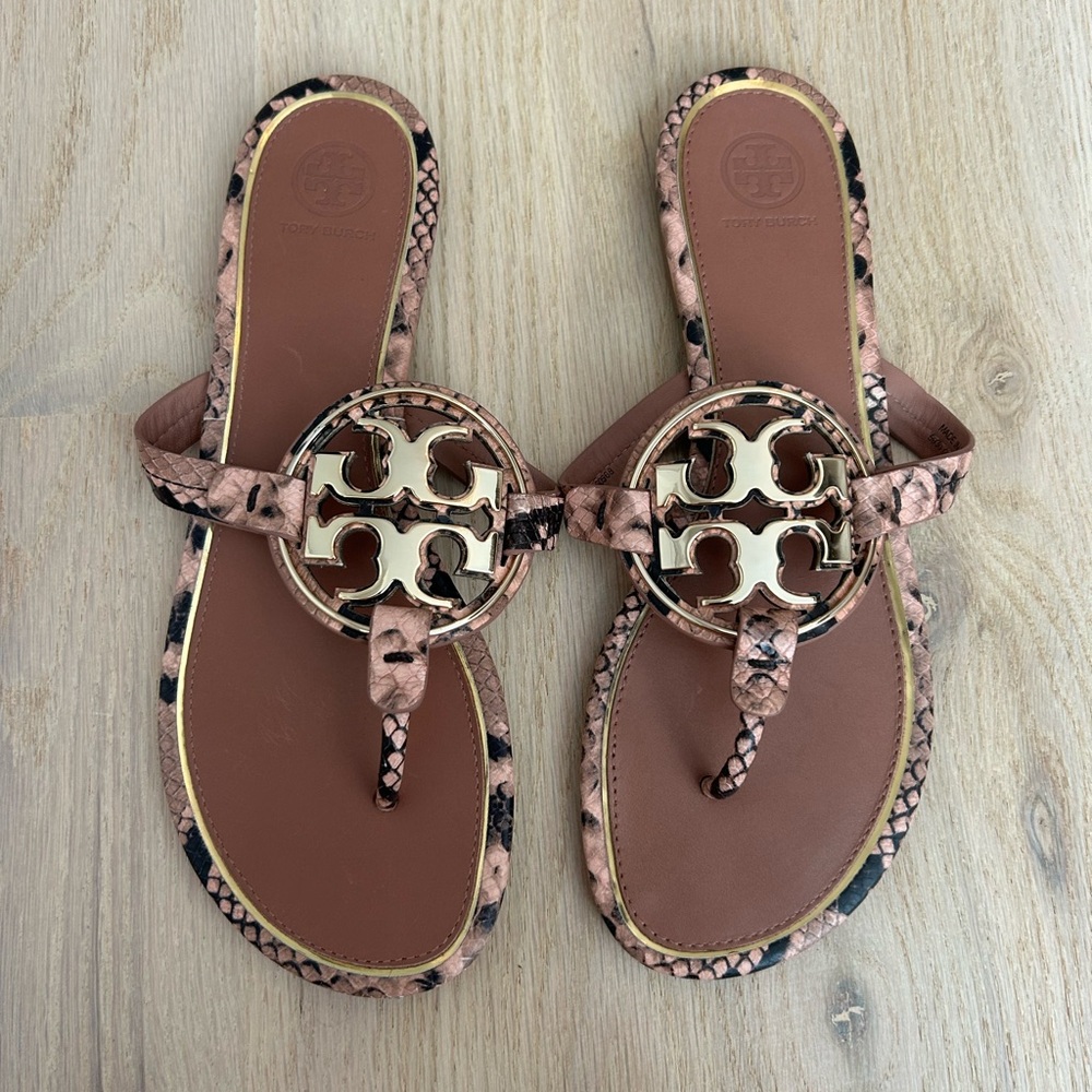 Tory Burch Pink and Black Sandals